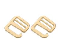sourcing map 2Pcs G-Hook Webbing Buckles, 50mm Inner Length Flat Tri-Glide Adjustable Fasteners Slide Buckle for Backpack Luggage Belt Strap Webbing, Light Gold