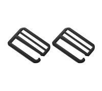 sourcing map 2Pcs G-Hook Webbing Buckles, 50mm Inner Length Flat Tri-Glide Adjustable Fasteners Slide Buckle for Backpack Luggage Belt Strap Webbing, Black