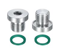 sourcing map 2Pcs G1/4 Inner Hex Head Pipe Fitting Plug, Universal Carbon Steel Thread Socket Plug with Green O-Ring for Terminate Pipe Ends or Replacement Drains