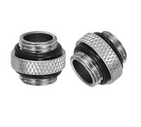 sourcing map 2pcs G1/4" Male to Male Connector, Aluminium Soft Tube Extender Fitting for PC Computer Water Cooling System, Silver