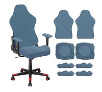 sourcing map 2Pcs Gaming Chair Covers, Stretchable Office Computer Chair Slipcover with Armrest Covers, Elastic Seat Protector for Office Reclining Racing Game Chair, Gray