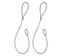 sourcing map 2Pcs Gate Latch Cable Pull, 15 Inch Stainless Steel Adjustable Gate Latch Pull String Fence Gate Lock Opener for Wooden Fences, Gate, Garden, Backyard Door, Black