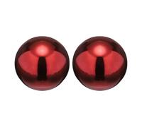 sourcing map 2pcs Gazing Globe Decor Ball 2 inch 51mm Garden Sphere Polished Hollow Ball, Seamless Stainless Steel Gazing Ball, Smooth Mirror Globe for Garden Home Decor, Ruby Red