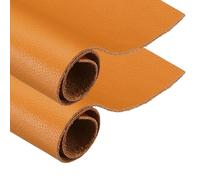 sourcing map 2Pcs Genuine Leather Sheet, 7.9" x 11.8" Cowhide Full Grain Leather Pieces, Pre Cut Sheets for Crafting, Sewing, Tooling, Sheath Making, Orange