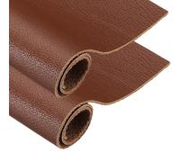 sourcing map 2Pcs Genuine Leather Sheet, 7.9" x 11.8" Cowhide Full Grain Leather Pieces, Pre Cut Sheets for Crafting, Sewing, Tooling, Sheath Making, Chestnut Brown