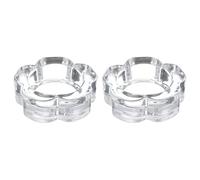 sourcing map 2Pcs Glass Tea Light Candle Holder, Plum Crystal Glass Votive Candle Holder for Desk Table Centerpiece, Wedding, Party, and Home Decor(Clear)