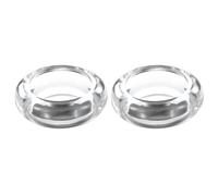 sourcing map 2Pcs Glass Tea Light Candle Holder, Round Crystal Glass Votive Candle Holder for Desk Table Centerpiece, Wedding, Party, and Home Decor(Clear)