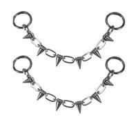 sourcing map 2Pcs Goth Rivet Shoe Chains, Cool Metal Punk Rivets Cone Spike Charms Chain Sandals Shoes Accessories for Women Man Party Favors Birthday Gifts Clog Jeans, Grey