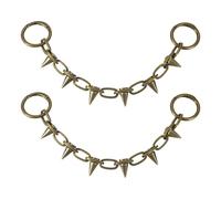 sourcing map 2Pcs Goth Rivet Shoe Chains, Cool Metal Punk Rivets Cone Spike Charms Chain Sandals Shoes Accessories for Women Man Party Favors Birthday Gifts Clog Jeans, Bronze