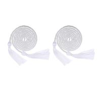 sourcing map 2Pcs Graduation Honor Cord 67" with Tassel Polyester Braided Honor Cord Graduation Ropes for Graduation Party Ceremonies, White