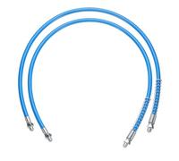 sourcing map 2Pcs Grease Gun Hose 31.5" 10000 PSI Spring Flex High Pressure Quick Release Grease Replacement with Coupler 1/8" NPT Threads for Grease Gun, Blue