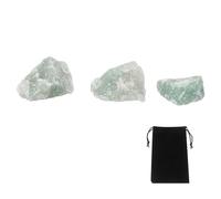 sourcing map 2Pcs Green Strawberry Quartz Rough Crystals, Crystal Rocks Stone Real Raw Gemstones with Velvet Bag for Vase Filler Landscape Bottom Decoration Home Collection Decor DIY Project