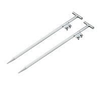 sourcing map 2pcs Ground Rod Cold Galvanized Grounding Pin 2.3ft T-Shape Welding Plate Double Hole Grounding Stake for Antenna Satellite Dish Electric Fence