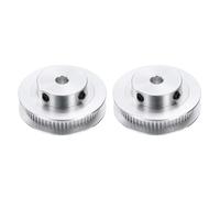 sourcing map 2Pcs GT-2 Pulley Synchronous Wheel 60 Teeth 6.35mm Bore, Fit with 6mm Width Belt, Aluminum Alloy Timing Pulley Wheel for 3D Printer, CNC Machine