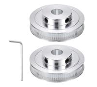 sourcing map 2pcs GT-2 Pulley Synchronous Wheel 80 Teeth 12mm Bore, Fit with 6mm Width Belt, Aluminum Alloy Timing Pulley Wheel with a Wrench for 3D Printer, CNC Machine