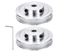 sourcing map 2pcs GT-2 Pulley Synchronous Wheel 80 Teeth 8mm Bore, Fit with 6mm Width Belt, Aluminum Alloy Timing Pulley Wheel with a Wrench for 3D Printer, CNC Machine