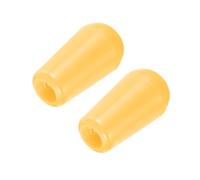 sourcing map 2Pcs Guitar 3 Way Pickup Switch Tip M4 Plastic Toggle Switch Knobs for LP Electric Guitar, Yellow