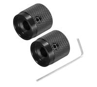 sourcing map 2PCS Guitar Knobs Metal, Volume Tone Control Dome Knobs 6 x 17 x 17 mm Potentiometer Knobs with Wrench for Electric Guitar Bass, Black