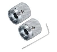 sourcing map 2PCS Guitar Knobs Metal, Volume Tone Control Dome Knobs 6 x 17 x 17 mm Potentiometer Knobs with Wrench for Electric Guitar Bass, Grey