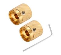 sourcing map 2PCS Guitar Knobs Metal, Volume Tone Control Dome Knobs 6 x 17 x 17 mm Potentiometer Knobs with Wrench for Electric Guitar Bass, Gold