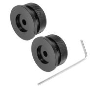 sourcing map 2PCS Guitar Knobs Metal, Volume Tone Control Dome Knobs 6 x 38 x 20 mm Potentiometer Knobs with Wrench for Electric Guitar Bass, Black