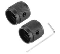 sourcing map 2PCS Guitar Knobs Metal, Volume Tone Control Dome Knobs 6mm x 17mm Potentiometer Knobs with Set Screw for Electric Guitar Bass, Black