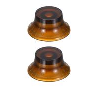 sourcing map 2PCS Guitar Top Hat Bell Knobs, Volume Tone Control Knob for Electric Guitar Bass, Amber