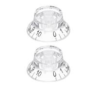 sourcing map 2PCS Guitar Top Hat Bell Knobs, Volume Tone Control Knob for Electric Guitar Bass, Clear