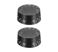 sourcing map 2PCS Guitar Top Hat Bell Knobs, Volume Tone Control Knobs for Electric Guitar Bass, Black