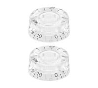 sourcing map 2PCS Guitar Top Hat Bell Knobs, Volume Tone Control Knobs for Electric Guitar Bass, Clear