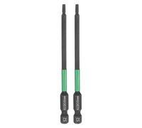 sourcing map 2pcs H2.5 Flat Hex Head Screwdriver Bit 2.5mm Metric Tip 1/4" Hex Shank 100mm (4") Long Magnetic Hexagonal Screw Drill Bit Wrench Black Phosphate S2 Steel Power Driver Socket