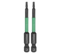 sourcing map 2pcs H2.5 Flat Hex Head Screwdriver Bit 2.5mm Metric Tip 1/4" Hex Shank 65mm (2.6") Long Magnetic Hexagonal Screw Drill Bit Wrench Black Phosphate S2 Steel Power Driver Socket