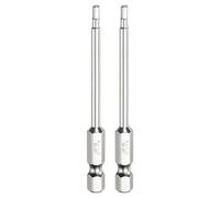 sourcing map 2pcs H2.5 Hex Head Screwdriver Bit 2.5mm Metric Flat Tip 1/4" Hex Shank 75mm (3") Long Magnetic Hexagonal Screw Drill Bit Wrench Chrome Plated Power Driver Socket