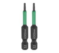 sourcing map 2pcs H2 Flat Hex Head Screwdriver Bit 2mm Metric Tip 1/4" Hex Shank 50mm (2") Long Magnetic Hexagonal Screw Drill Bit Wrench Black Phosphate S2 Steel Power Driver Socket