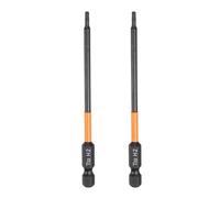 sourcing map 2pcs H2 Hex Head Drill Bit Wrench 2mm Metric Flat Tip 1/4" Hex Shank 100mm (4") Long Magnetic Black Phosphate Hexagonal Screw Driver Socket Industrial Screwdriver Power Bits