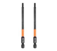 sourcing map 2pcs H3 Hex Head Drill Bit Wrench 3mm Metric Flat Tip 1/4" Hex Shank 100mm (4") Long Magnetic Black Phosphate Hexagonal Screw Driver Socket Industrial Screwdriver Power Bits