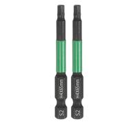 sourcing map 2pcs H4 Flat Hex Head Screwdriver Bit 4mm Metric Tip 1/4" Hex Shank 65mm (2.6") Long Magnetic Hexagonal Screw Drill Bit Wrench Black Phosphate S2 Steel Power Driver Socket