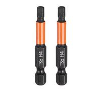sourcing map 2pcs H4 Hex Head Drill Bit Wrench 4mm Metric Flat Tip 1/4" Hex Shank 50mm (2") Long Magnetic Black Phosphate Hexagonal Screw Driver Socket Industrial Screwdriver Power Bits