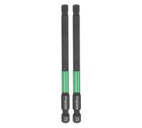 sourcing map 2pcs H5 Flat Hex Head Screwdriver Bit 5mm Metric Tip 1/4" Hex Shank 100mm (4") Long Magnetic Hexagonal Screw Drill Bit Wrench Black Phosphate S2 Steel Power Driver Socket