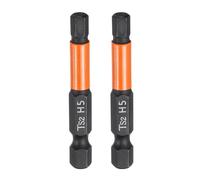 sourcing map 2pcs H5 Hex Head Drill Bit Wrench 5mm Metric Flat Tip 1/4" Hex Shank 50mm (2") Long Magnetic Black Phosphate Hexagonal Screw Driver Socket Industrial Screwdriver Power Bits