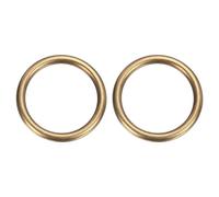 sourcing map 2Pcs H59 Brass O Ring, 1.97" OD. 1.57" Thickness Brass Seamless Welded Circle Loop Round Ring Buckles for Luggage Webbing Craft DIY Decoration Accessories, Bronze