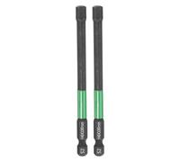 sourcing map 2pcs H6 Flat Hex Head Screwdriver Bit 6mm Metric Tip 1/4" Hex Shank 100mm (4") Long Magnetic Hexagonal Screw Drill Bit Wrench Black Phosphate S2 Steel Power Driver Socket