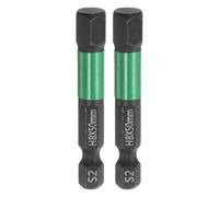 sourcing map 2pcs H8 Flat Hex Head Screwdriver Bit 8mm Metric Tip 1/4" Hex Shank 50mm (2") Long Magnetic Hexagonal Screw Drill Bit Wrench Black Phosphate S2 Steel Power Driver Socket