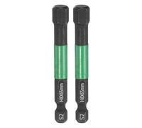 sourcing map 2pcs H8 Flat Hex Head Screwdriver Bit 8mm Metric Tip 1/4" Hex Shank 65mm (2.6") Long Magnetic Hexagonal Screw Drill Bit Wrench Black Phosphate S2 Steel Power Driver Socket