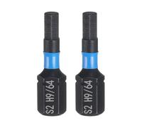 sourcing map 2pcs H9/64 SAE Hex Screwdriver Bit 1/4" Hex Shank 25mm/1" Length S2 Steel Magnetic Hexagon Head Screw Driver Industrial Drill Bits