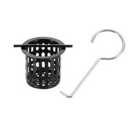 sourcing map 2Pcs Hair Strainer, 304 Stainless Steel Shower Drain Strainer with Lifting Hook Hair and Debris Collector Debris Filter Basket for Bathroom Kitchens, Black