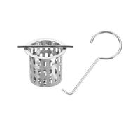 sourcing map 2Pcs Hair Strainer, 304 Stainless Steel Shower Drain Strainer with Lifting Hook Hair and Debris Collector Debris Filter Basket for Bathroom Kitchens, Silver