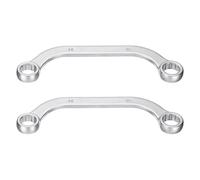 sourcing map 2pcs Half Moon Double Box Wrench Metric 14mm x 15mm 12-Point CR-V Double End Half Moon-Shaped Ratcheting Wrench C-Shape Box Wrenches Tools for Repairs