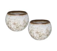 sourcing map 2pcs Handmade Tea Bowls 150ml / 5oz Kiln Change Chinese Japanese Teacup Ceramic Gong Fu Tea Set for Office Home Gifts, White