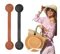 sourcing map 2pcs Hat Clip for Travel on Bags, Magnetic Holder Hands, Free Bag Backpack PU Fashionable Clip-Protect Hat from Falling for Hanging on Handbags Totes Luggage Purse Black/Brown